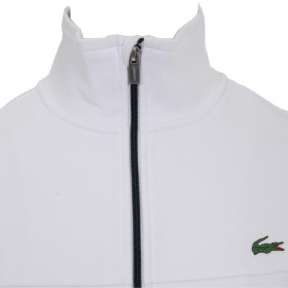 LACOSTE ZIPPER SWEATSHIRT WHITE - Picture 2 of 8
